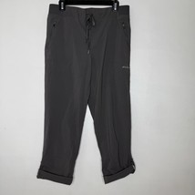 Eddie Bauer Gray Roll Tab Hiking Pants Size L Nylon Ripstop Outdoor Travel - $23.00
