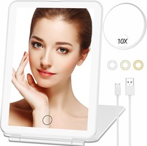 Mecion Makeup Mirror With 10X Magnifying Mirror, Vanity Mirror With 80, White - £27.33 GBP