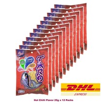 12 x Taro Fish Snack Hot Chilli Flavor No Fat Thai Delicious Snack 25 g - £27.65 GBP