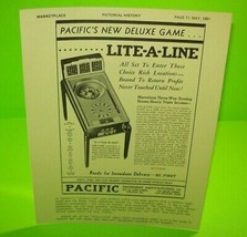 Lite-A-Line Pinball Machine Game Marketplace Magazine AD 1981 Pacific Am... - $22.50