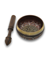 Zeckos Colored Brass Tibetan Meditation Singing Bowl With Wooden Mallet - £23.66 GBP