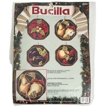 Vtg Bucilla Christmas Elegance Counted Cross Stitch Ornaments Coaster Ki... - £33.56 GBP