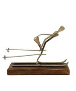 Vintage Ski Racer Horse Nail Sculpture Mid Century Spain Brutalist Skier... - $29.52