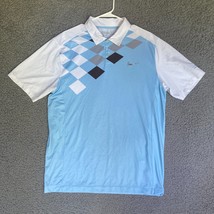 Nike Golf Polo Shirt Adult Medium Check Colorblock Tour Performance Outdoor Mens - £17.63 GBP