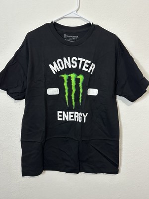 Monster Energy Y2K Men’s Large Green Logo Black T Shirt Size Large - £18.61 GBP