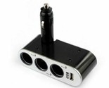 3 Way Cigarette Lighter Socket Splitter 12V/24V Dc Power Car Adapter &amp; U... - £12.05 GBP