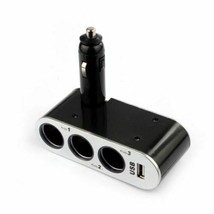 3 Way Cigarette Lighter Socket Splitter 12V/24V Dc Power Car Adapter &amp; Usb Port - £11.78 GBP