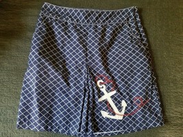 LL Bean Nautical Sailing Cruise Ship Skirt Anchor Size 8 Petite  - $7.92