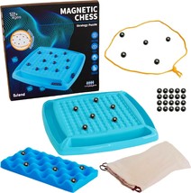 2024 New Magnetic Chess Game Fun Magnet Stones Montessori Puzzle Kids Ad... - $37.39