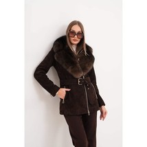 Vinci The Alessia Brown Leather & Fox Fur Women Jacket image 15