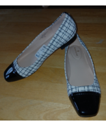 BANDOLINO LADIES BLACK/WHITE FABRIC FLAT W/PATENT TOE/HEEL/ACCENTS-10M-NWOB - $14.99