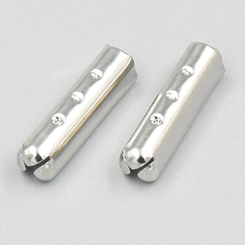 Bluemoona 200 Pcs Shoelace Bullet Metal Ends Aglet Repair Shoe Lace Tips Replace