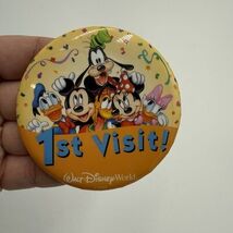 Walt Disney World 1st Visit Button Mickey Minnie Goofy Donald Pin - $10.00