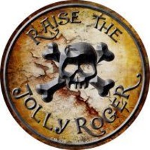 Raise The Jolly Roger Novelty Circle Coaster Set of 4 - $19.95