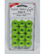 Super Bobs MasterPiece Cotton 80yd Prewound Bobbins 12ct Class 15 Sublime - €14,69 EUR
