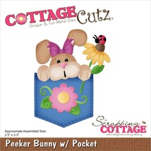 Peeker Bunny w/ Pocket Cottage Cutz Die. Card Making. Scrapbooking