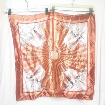 Tony Paine Polar Bear Skemo Canada Scarf Wrap Acetate 26&quot; Orange White - £23.11 GBP