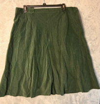 Apostrophe 90&#39;s Y2K green corduroy side zipper closure women&#39;s skirt 24W - £19.64 GBP