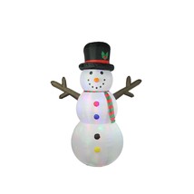 8ft Inflatable Lighted Twinkle Snowman Christmas Yard Art Decoration - £47.08 GBP