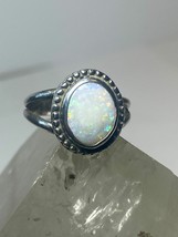 Opal ring size 5 southwest pinky Navajo sterling silver - £61.58 GBP