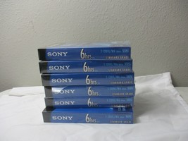 Sony T-120 VHS 6 Pack Standard Grade 6 Hour Blank Tapes High Durability ... - $22.76