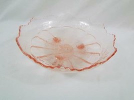 VTG 3 Ftd Pink Depression Glass Bowl Stag Deer Holly Leaf Ruffle &amp; Scall... - $5.69