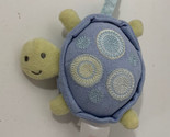 Bright Starts small mini plush turtle blue green baby crib hanging toy - $5.93