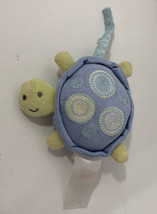 Bright Starts small mini plush turtle blue green baby crib hanging toy - $5.93