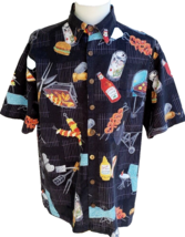 Koko Hawaiian Print Shirt Mens L Novelty Tiki Party USA Cabana Rayon Coc... - $30.36
