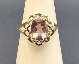 Sterling Silver 925 Amethyst Ring Size 6 1.7g - $467.04 MXN