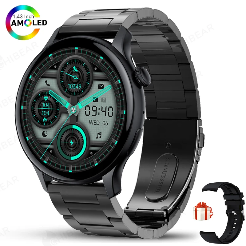 Ladies Smartwatch 466x466 AMOLED Screen Moment Display Time Bluetooth Call Watch - £33.57 GBP