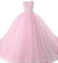 Kivary Beaded Crystals Pearls Long Plus Size Prom Formal Quinceanera Dresses Lig - £158.75 GBP