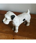 Estate Carved Resin Black &amp; White Schnauzer Dog Figurine – 5.25 inches h... - £9.77 GBP