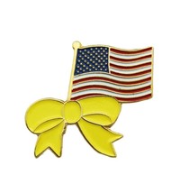 U.S. United States American Flag Yellow Ribbon Patriotic Lapel Pin AF2  - £5.56 GBP