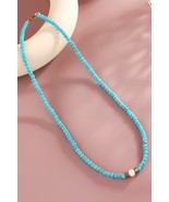 Turquoise &amp; Pearl Necklace - $38.33 CAD