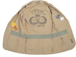 NEW VINTAGE Polo Ralph Lauren Sportcoat (Jacket)!  L  Tan Vintage Aviation Print - £215.32 GBP