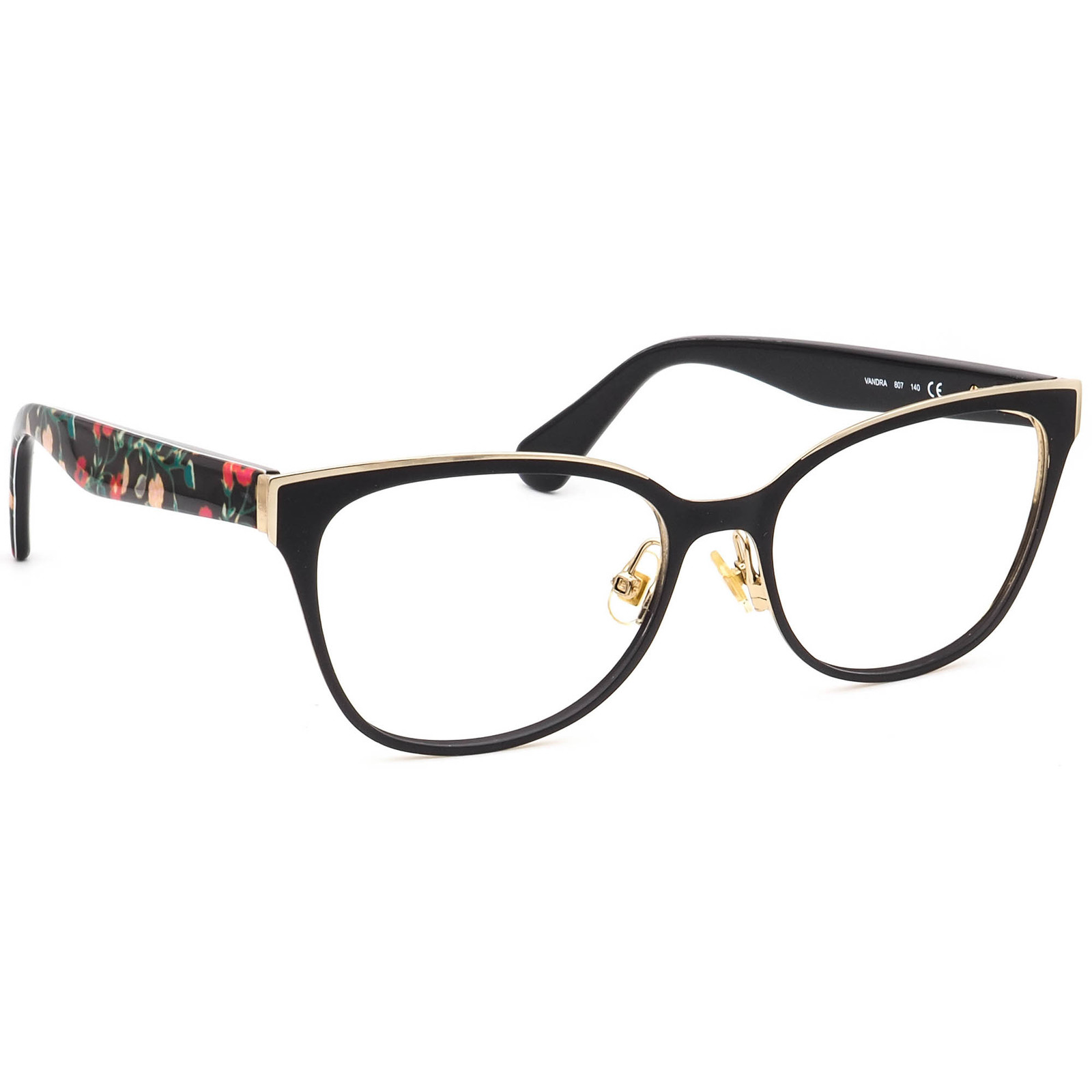 Kate Spade Eyeglasses Vandra 807 Black/Gold/Floral Cat Eye Frame 52[]16 ...