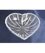 Beautiful Leaded Crystal Heart Shaped Bowl Starburst Cut - $17.51 CAD