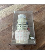Set 4 Pier 1 Measuring Cups Hand Painted Stoneware  Grandma Chic Cottage... - $26.00