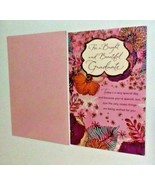 American Greetings Glitter Floral Embossed Graduation Card Pink Envelope... - £5.74 GBP