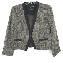 Dana Buchman Womens Blazer Black Hounds Tooth Long Sleeve Shoulder Pad Medium - £18.43 GBP