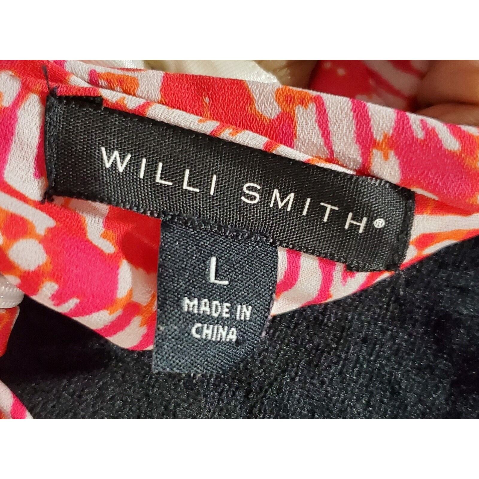 Willi Smith Women Red 100% Polyester Round Neck Sleeveless Casual Shirt Size L Item image 7
