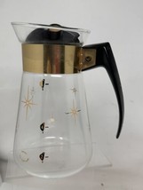 Corning Atomic Starburst VTG Glass Coffee Carafe 6 Cup Pitcher Heat Proof w/Lid - £21.33 GBP