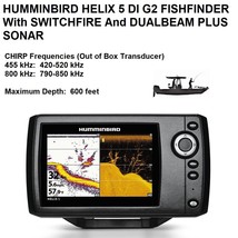 Humminbird Helix 5 Di G2 Fishfinder With Switchfire And Dualbeam Plus Sonar - £234.99 GBP