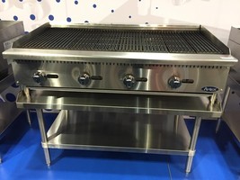 NEW 48&quot; LAVA ROCK CHAR BROILER ATCB-48 WITH STAINLESS EQUIPMENT STAND PA... - £1,676.30 GBP