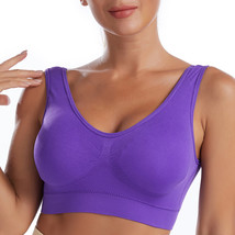 Compression Wirefree High Support Bra for Women Everyday Wear Deep Purple - $12.99