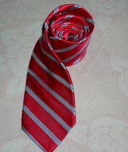Tommy Hilfiger Necktie Vintage Red Stripe Excellent Condition - £27.51 GBP