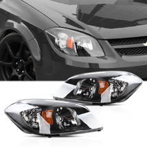 Headlights Headlamps Black Housing Clear for 05-10 Chevy Cobalt 07-10 Pontiac G5 - £95.05 GBP