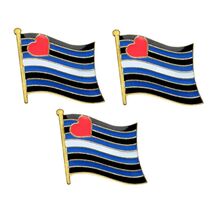 3 LEATHER PRIDE FLAG PINS 0.5" Lapel Pin Hat Tie Tack LGBTQ Gay BDSM Lot... - $4.95