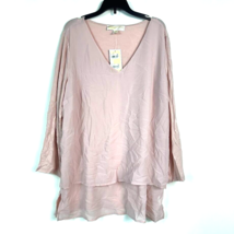 Michael Kors Womens L Rosewater Pink V Neck Long Sleeves Blouse Top NWT ... - £26.19 GBP